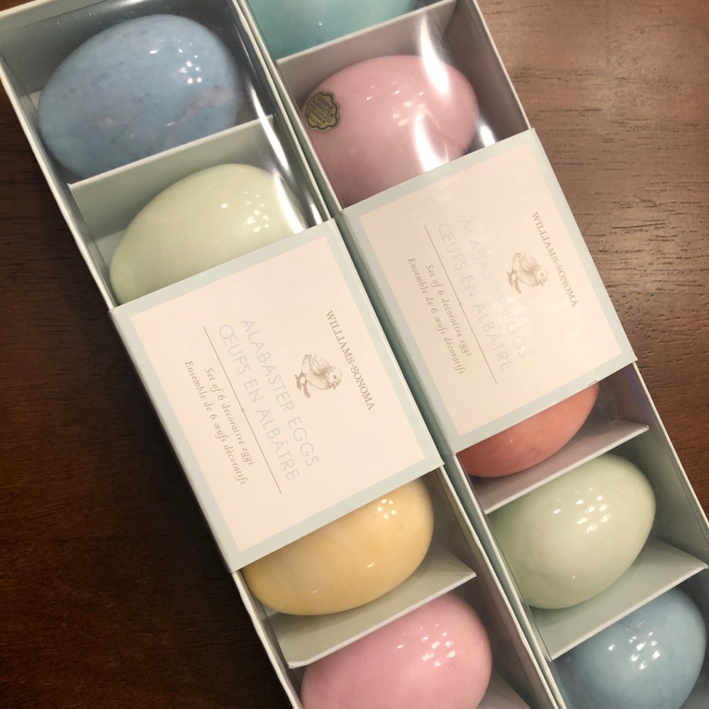 Williams Sonoma Alabaster Easter Egg (2 boxes)